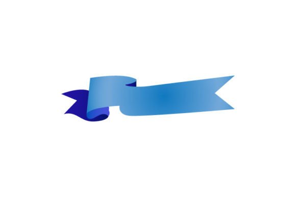 Blue Scrolling Ribbon Banner: Graphics & Decorative Elements