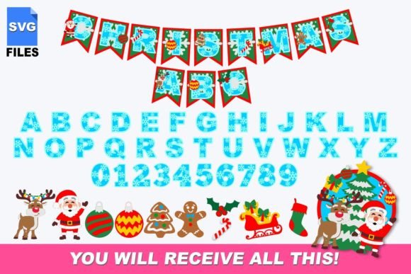 Christmas Alphabet 3dD SVG: Graphics for Crafts
