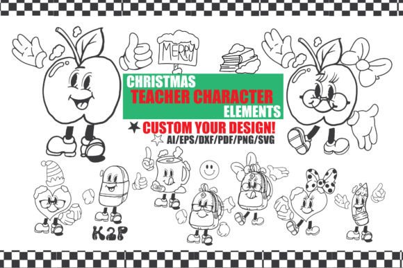 Christmas Teacher Character Elements SVG Review