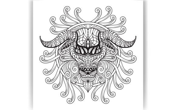 Decorative Ram Coloring Page Book: Graphics & Coloring Pages Amp