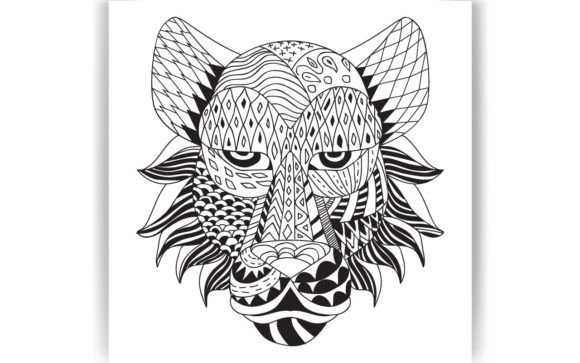 Decorative Tiger Coloring Page Book: Graphics & Coloring Pages Amp