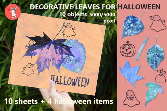 Halloween Graphics: Decorative Leaves for Blogs