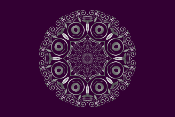 Mandala Silver Decorative Graphics and Patterns