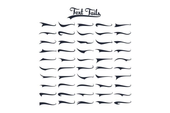 Set of Text Tail Typography Elements: Graphics Review