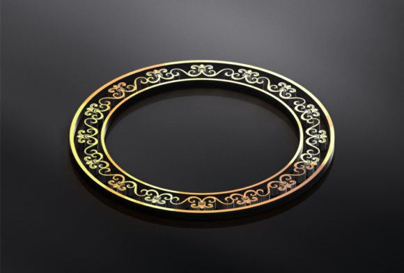 Vector Round Carved Ornament Frame for Graphics and Logos
